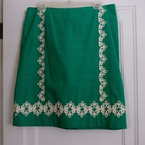 Boden Embroidered Pencil Skirt
